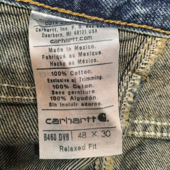 CARHARTT (48 x 30) Relaxed Fit Straight Leg Men's Jeans Blue - Picture 5 of 7